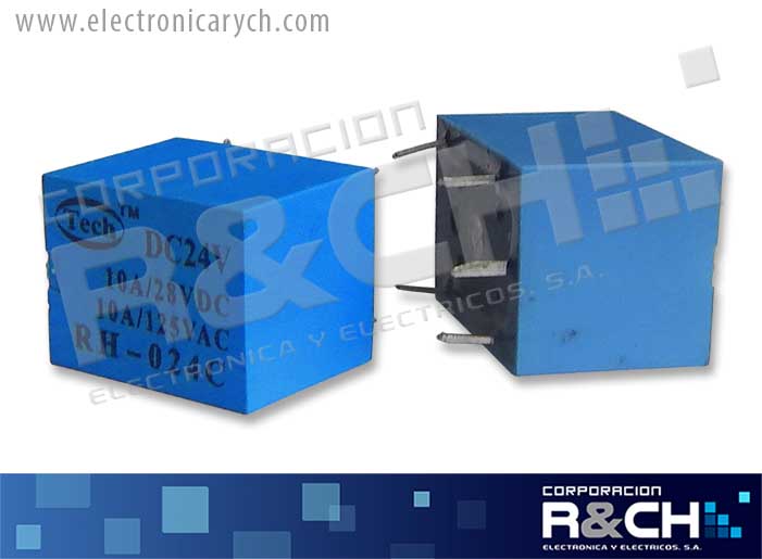 RL-SPDT-24/10 relay 1 polo 2 tiros 24VCD 10A azul