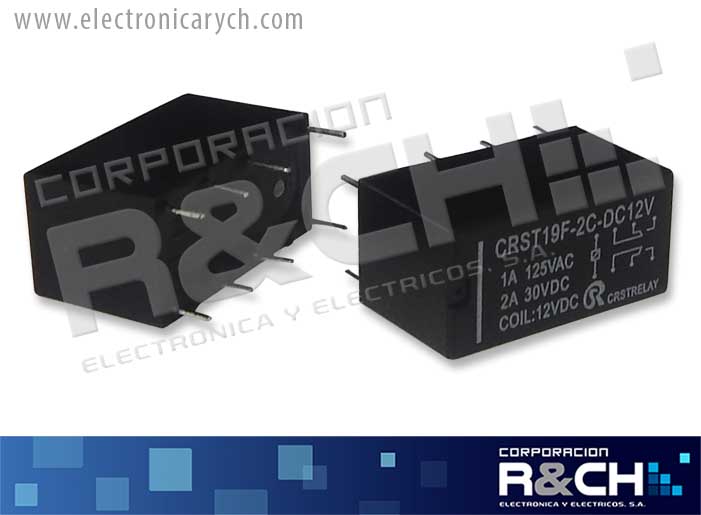 RL-DPDT-12/1 Relay 2 Polos 2 Tiros 12VCD 1A