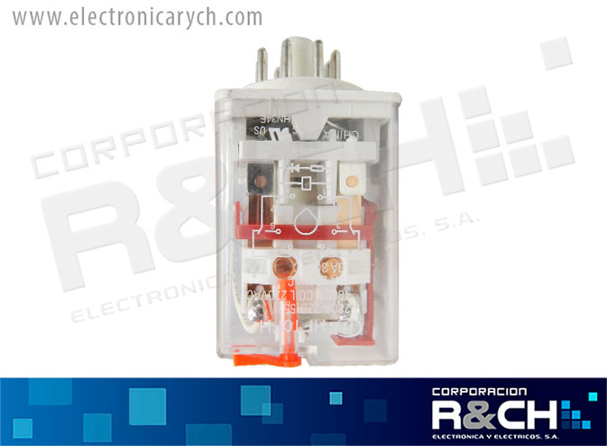 48601 relay 8 pines, 2 contactos conmutables, 10A bob 220