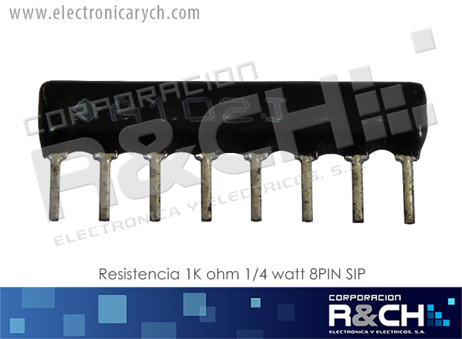 RX-1KS resistencia 1K ohm 1/4 watt 8PIN SIP