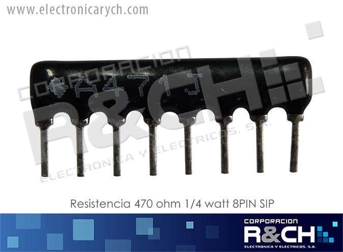 RX-470S resistencia 470 ohm 1/4 watt 8PIN SIP