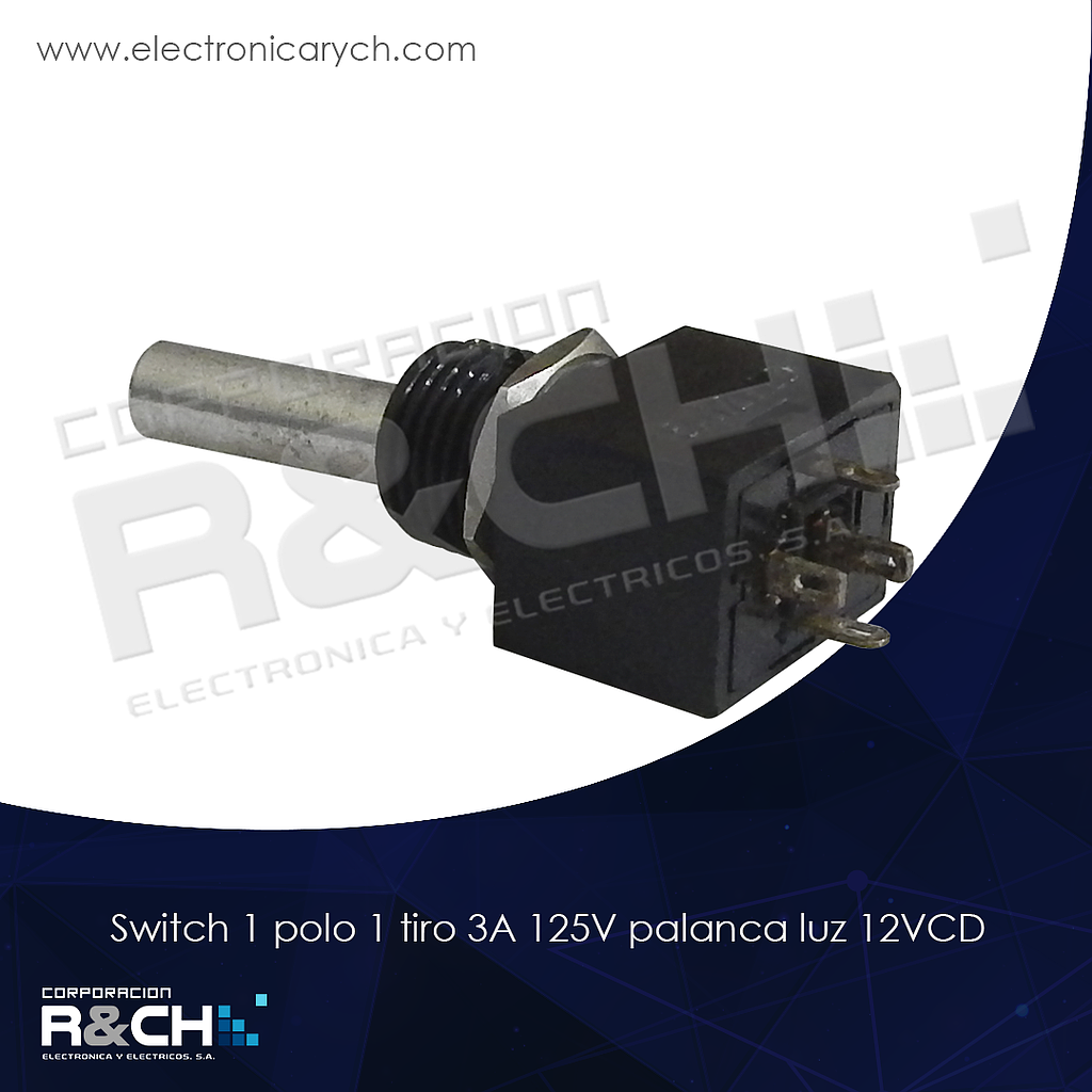 SW-R13-59A switch 1 polo 1 tiro 3A 125V palanca luz 12VCD