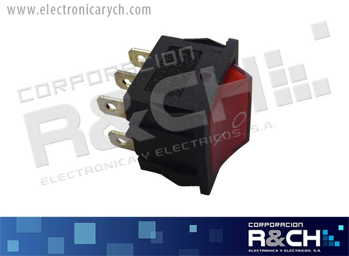 SW-142110 switch 2 polos 2 tiros 10A on-on rojo mediano