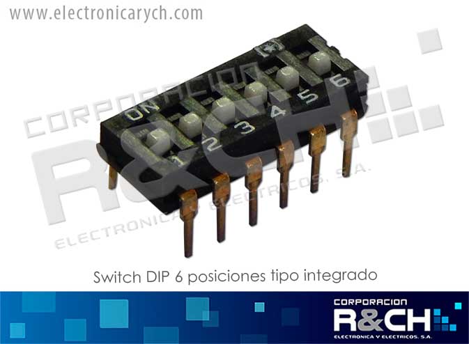 SW-DIP6I switch DIP 6 posiciones tipo integrado