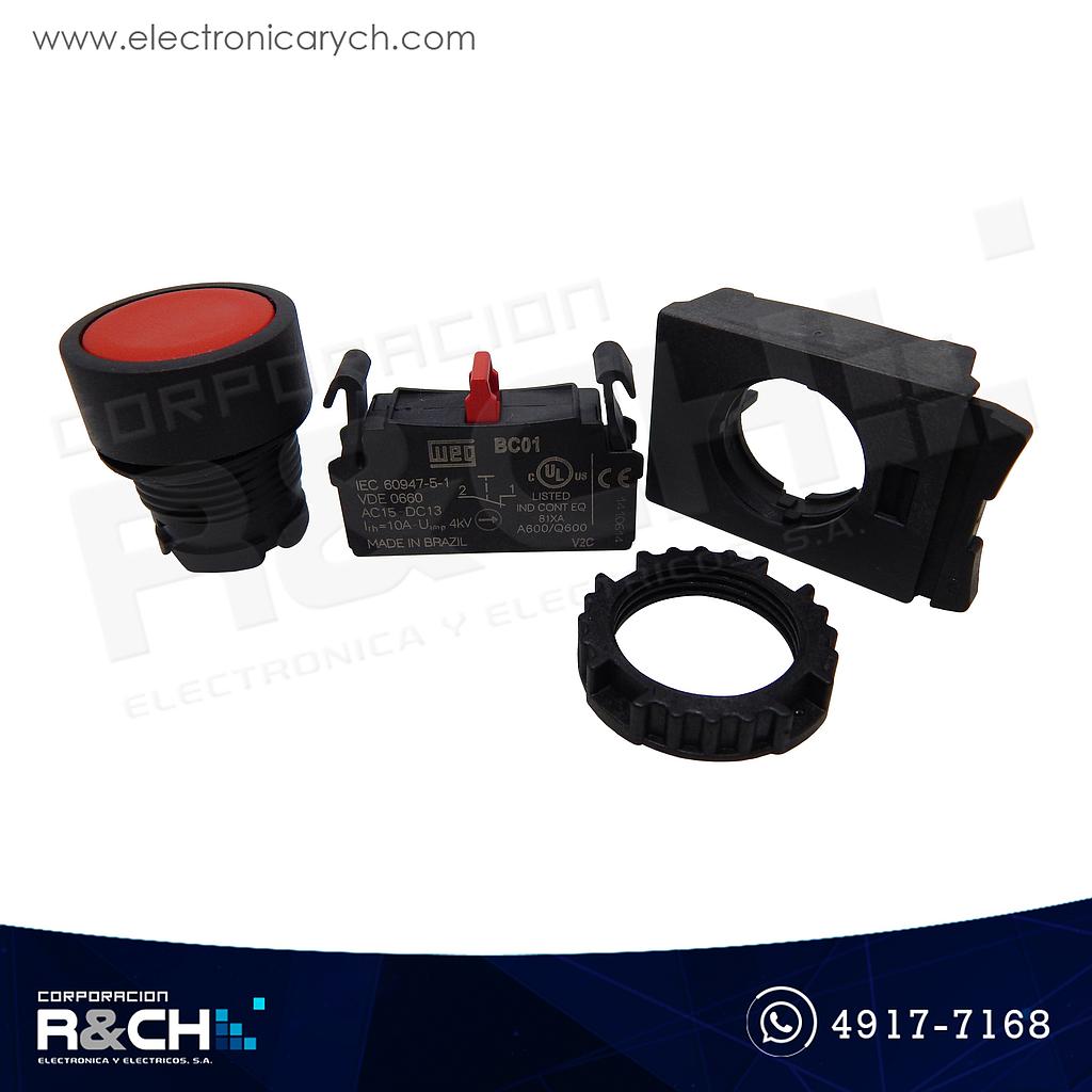 10186363 Switch NC boton frontal rojo  22mm WEG