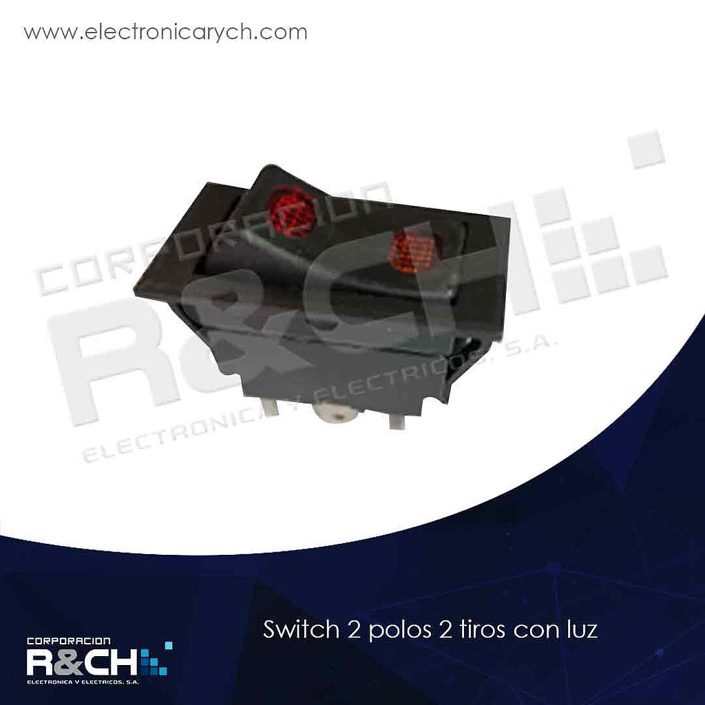 SW-919 switch 2 polos 2 tiros con luz