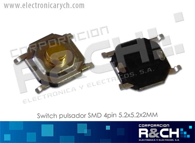 SW-030 switch pulsador SMD 4pin 5.2x5.2x2MM