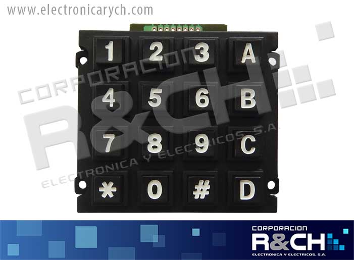 SW-TAN teclado alfanúmerico negro grande 16Swicth