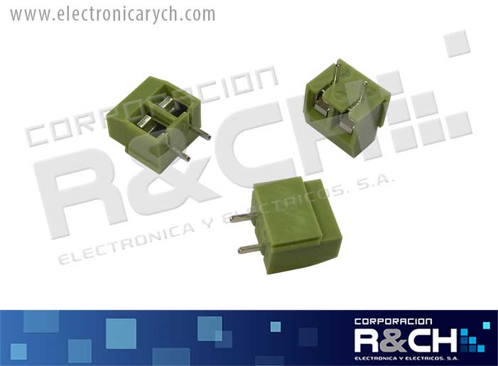 TN-2TM Terminal Block 2 Tornillos Mediana Verde