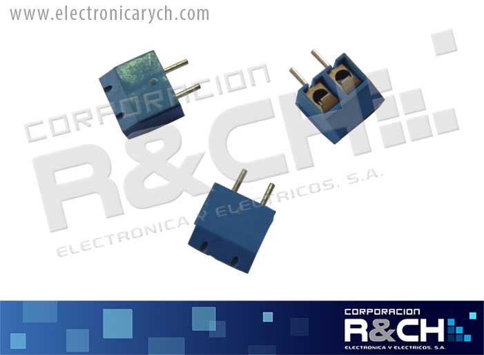 TN-2TMB Terminal Block 2 Tornillos Mediana Azul