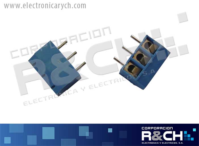 TN-3TMB Terminal Block 3 Tornillos Mediana Azul