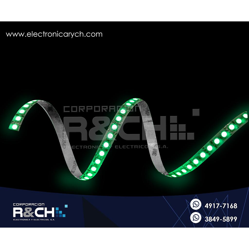 LD-3528V tira de LED verde c-adhesivo 5m 12V 2A p/interior