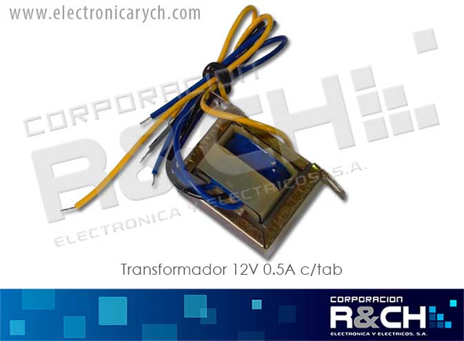 TF-12/0.5T transformador 12V 0.5A c/tab