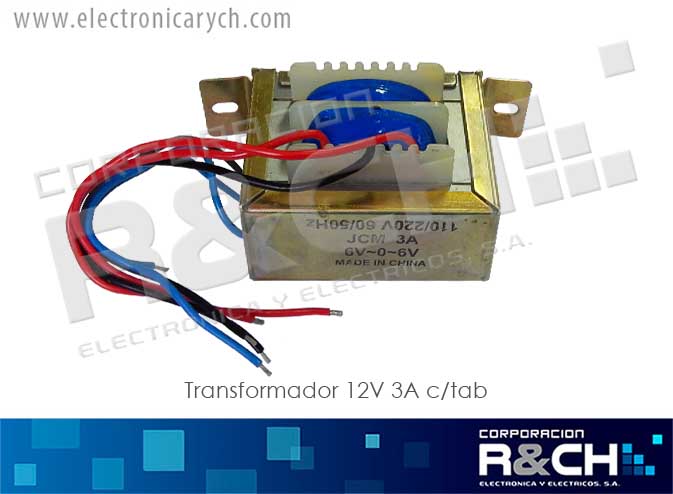 TF-12/3T transformador 12V 3A c/tab