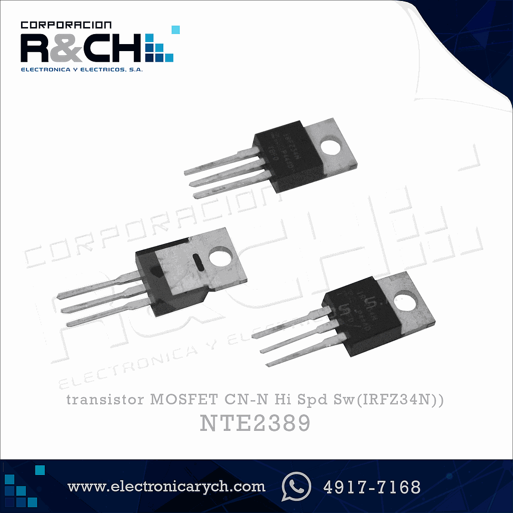 NTE2389 transistor MOSFET CN-N Hi Spd Sw(IRFZ34N)