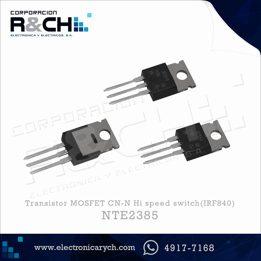 NTE2385 transistor MOSFET CN-N Hi speed switch(IRF840)
