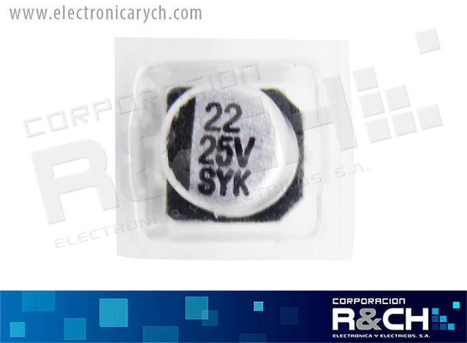 FE-SMD22UF/25 filtro electrolítico aluminio  22uF 25V SMD