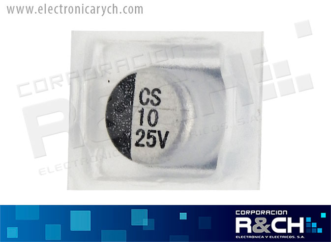 FE-SMD10UF/25 Filtro Electrolítico Aluminio  10uF 25V SMD