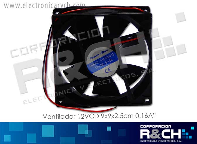 FA-117 Ventilador 12VCD  4.7x4.7x1.5" Plastico