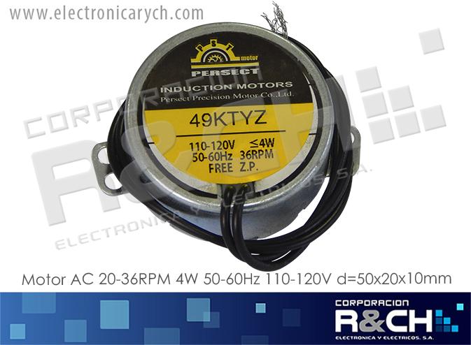 MT-36AC motor AC 20-36RPM 4W 50-60Hz 110-120V d=50x20x10mm