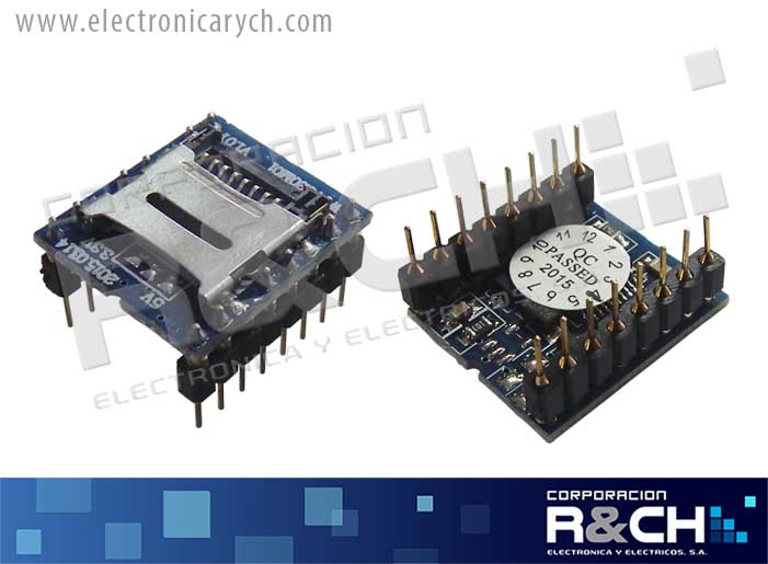 MD-WTV020 modulo mini SD, WTV020 MP3 2.6-3.6VDC arduino y pic
