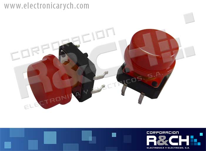 SW-718R Switch Pulsador 12x12x7.3mm 4 Pin Rojo para Teclado
