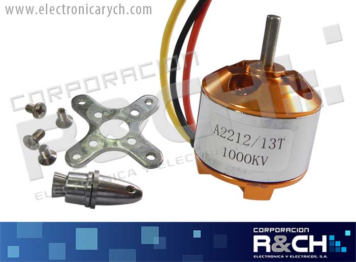 MT-A2212 Motor sin Escobillas Trifásico DC aplicación Drones y Aviones