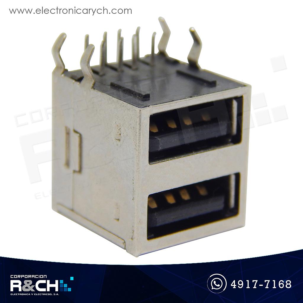 CN-100H2 Conector USB tipo A hembra doble para placas