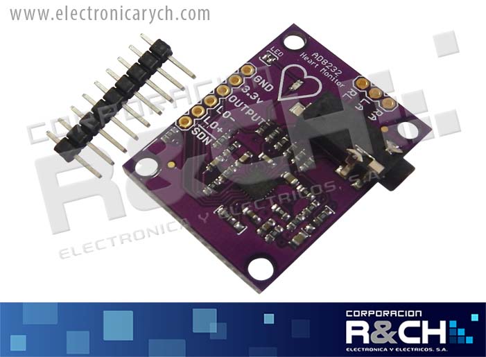 MD-8232 modulo sensor para monitoreo de pulso del corazón AD8232