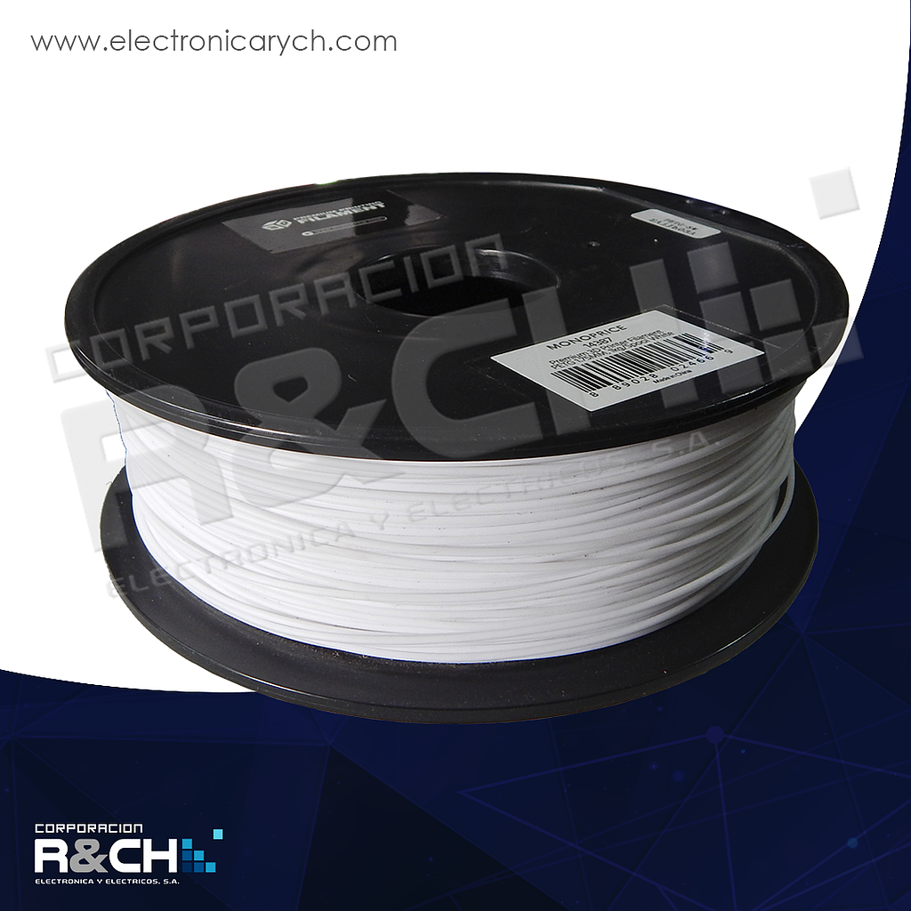 FE-1438W filamento PETG 1.75mm 1Kg blanco, carrete 2.2 libras