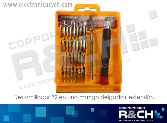 HM-M395 destornillador 32 en uno mango delgado+extension