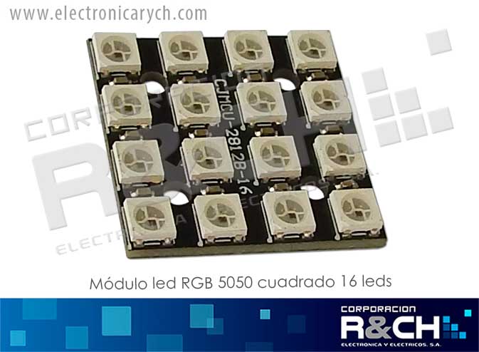 MD-2812B-16 Modulo Led RGB 5050 Cuadrado 16 Leds