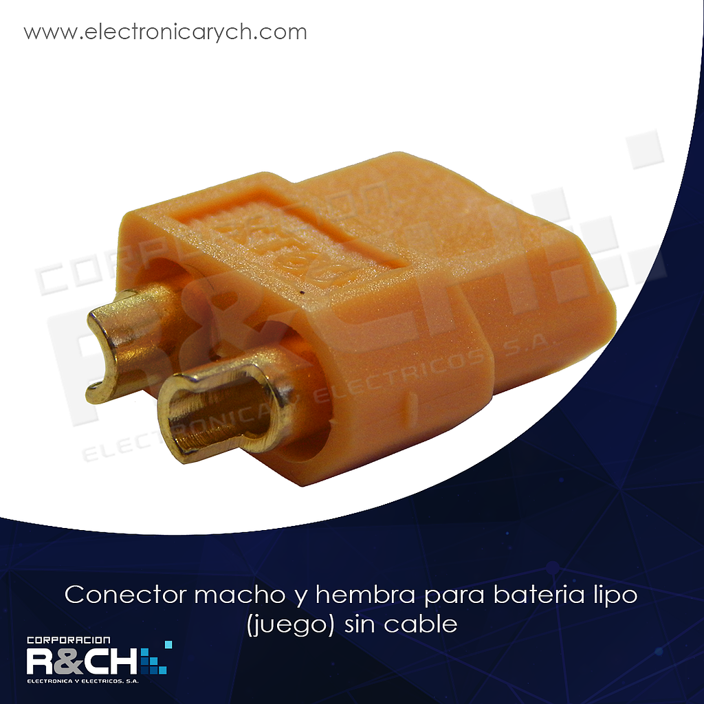CN-XT60MF Conector Macho y Hembra para bateria Lipo (juego) sin Cable