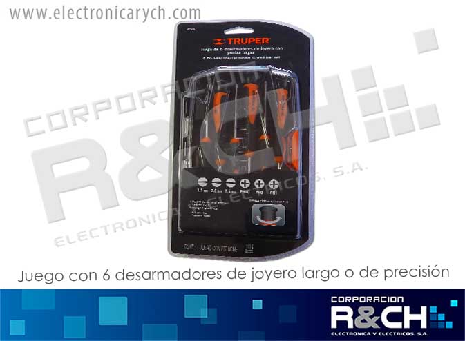14156 destornillador juego de 6 pcs de joyero largos o de precisión Truper