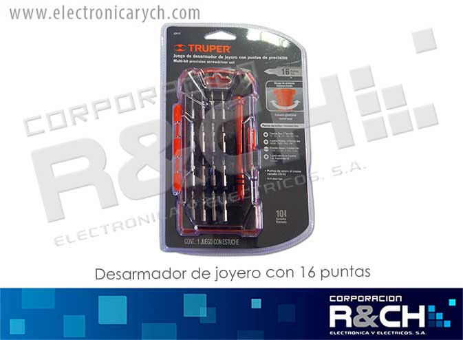14159 destornillador juego de 16 pcs de joyero  o de precisión Truper