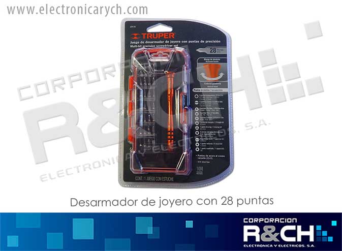 14160 Destornillador Juego de 29 piezas de Joyero o de Precisión Truper