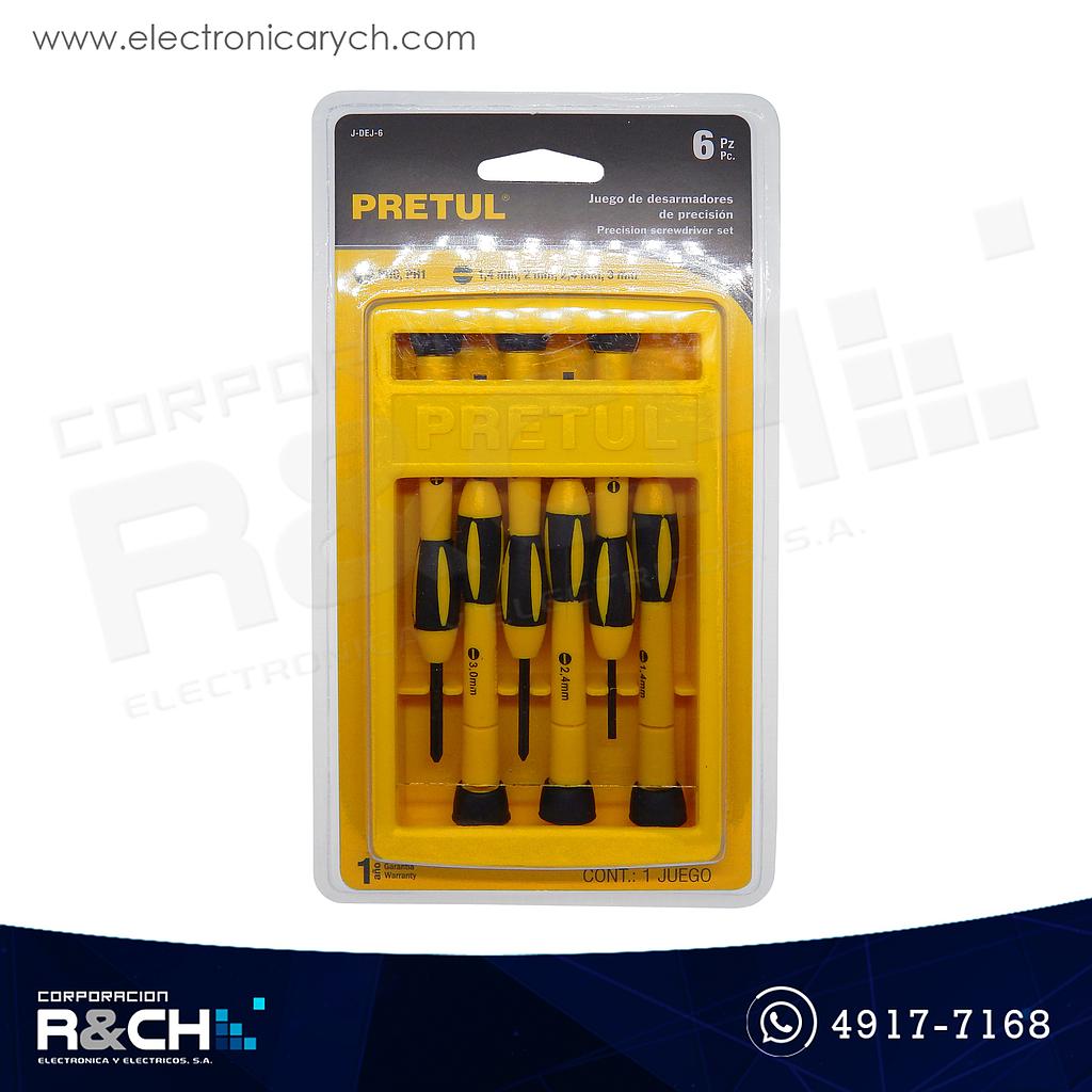 21381 Destornillador juego de 6 pcs de joyero o de precisión Pretul