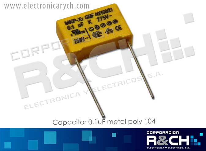 CC-0.1U/275 Capacitor 0.1uF Metal Poly 104