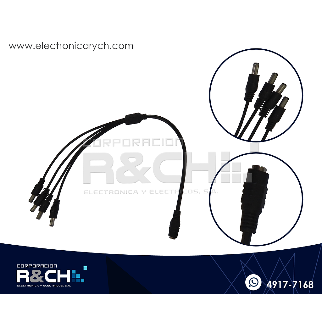 EX-CA1104 extension jack DC a plug DC 4 salidas 1 pie 5.5x2.1mm for CCTV