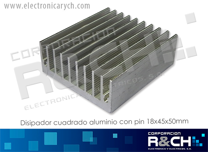 DS-TO22068 disipador cuadrado aluminio con pin 18x45x50mm