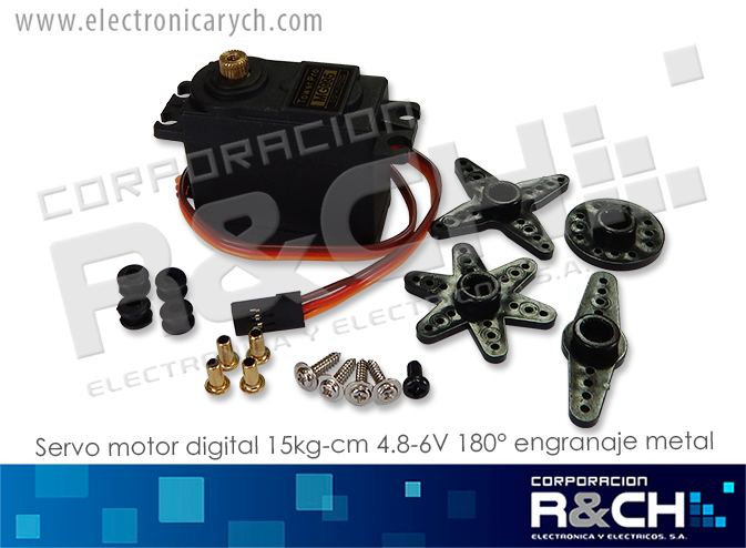 MT-MG995 Servo Motor digital 15kg-cm 4.8-6V 180°  Engranaje Metal