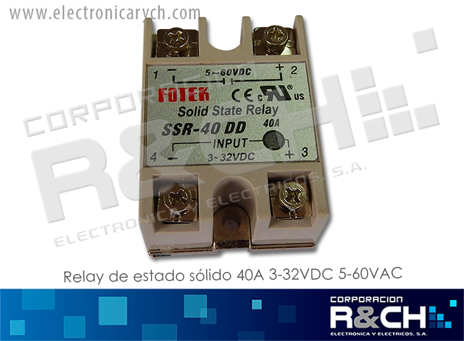 RL-SSR40DD Relay de Estado Solido 40A 3-32VDC 5-200VDC