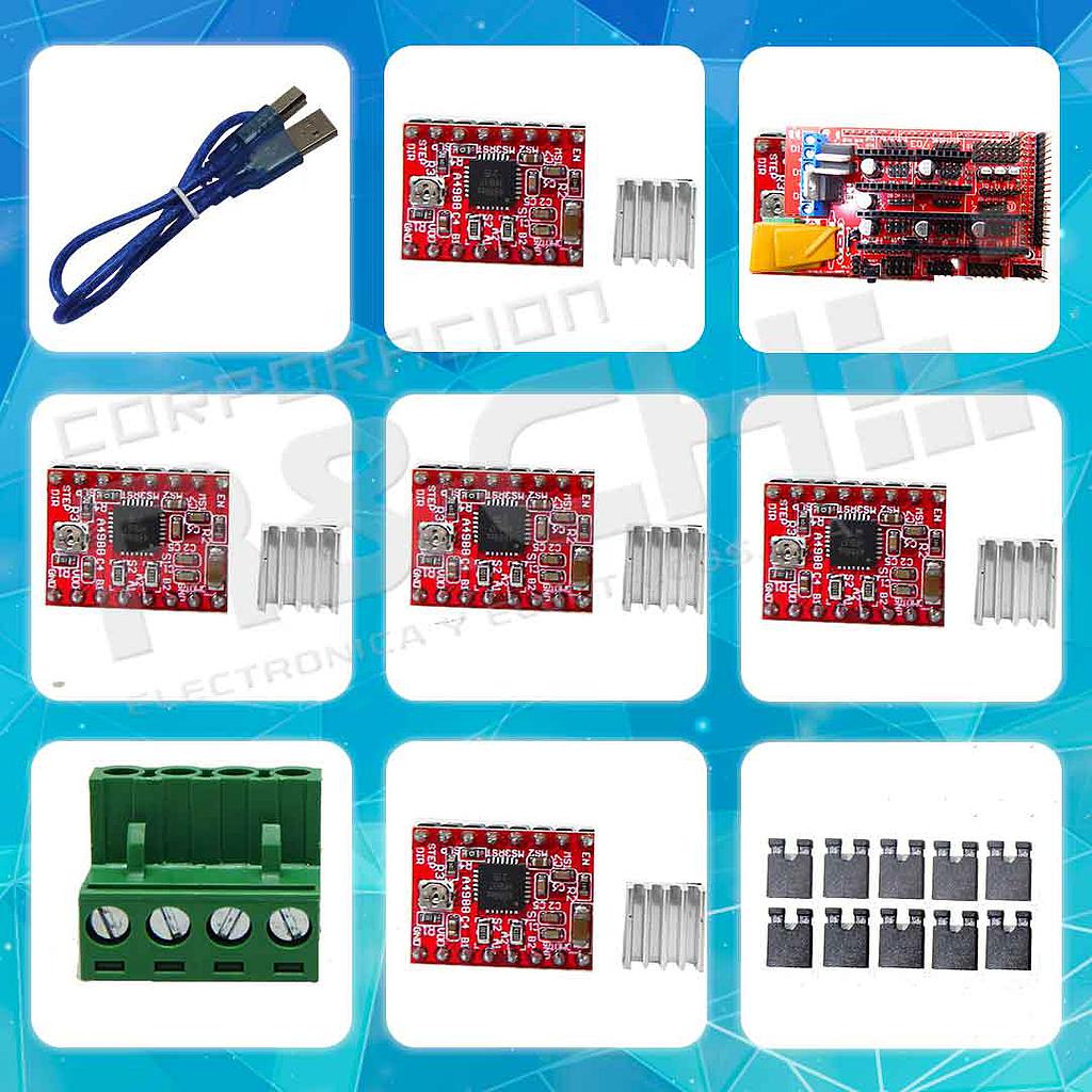 SX-1010 kit para impresora 3D con arduino mega y LCD 12864 con controladores