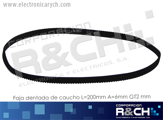 PL-410 faja dentada de caucho L=410mm  A=6mm GT2 mm