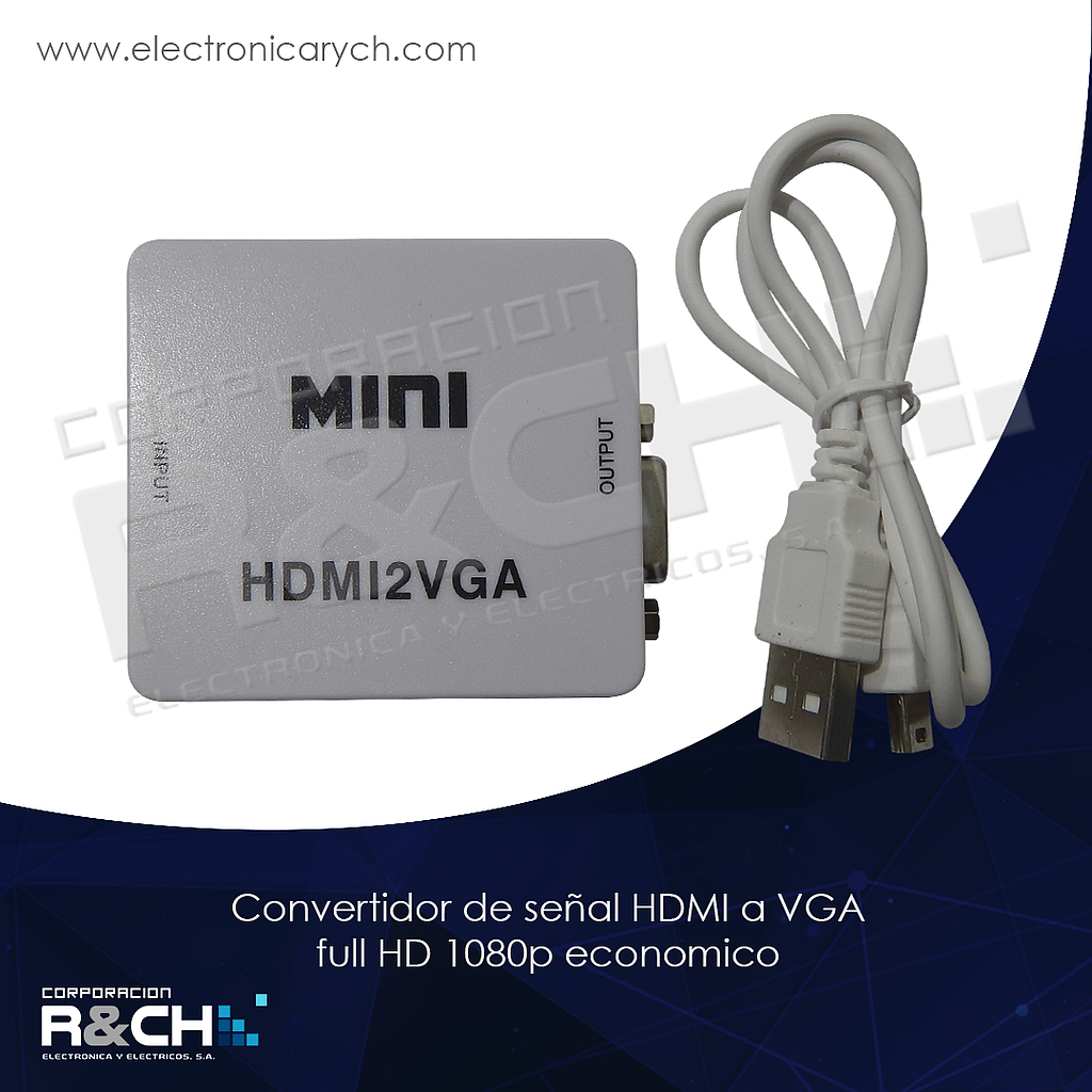 M-100 convertidor de señal HDMI a VGA full HD 1080p economico