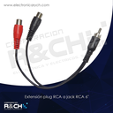 EX-M-219 extension plug RCA a 2 jack RCA 6"