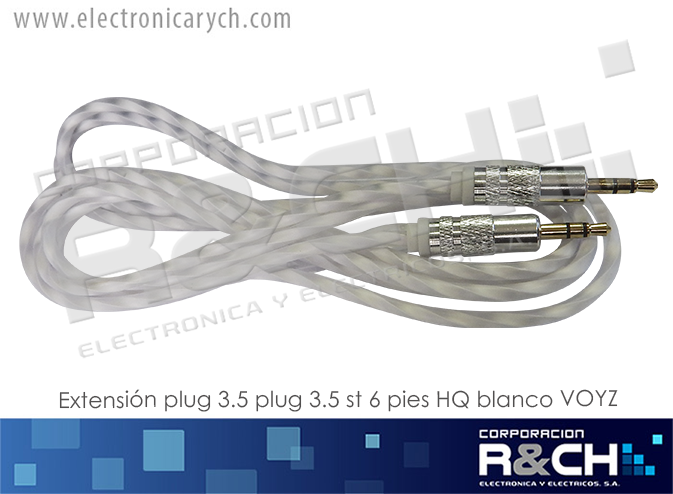 EX-306WH extension plug 3.5 plug 3.5 st 6 pies HQ blanco VOYZ