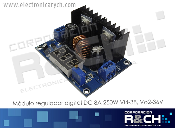 MD-XL4016E modulo regulador digital DC 8A,250W Vi=4-38, Vo=2-36V
