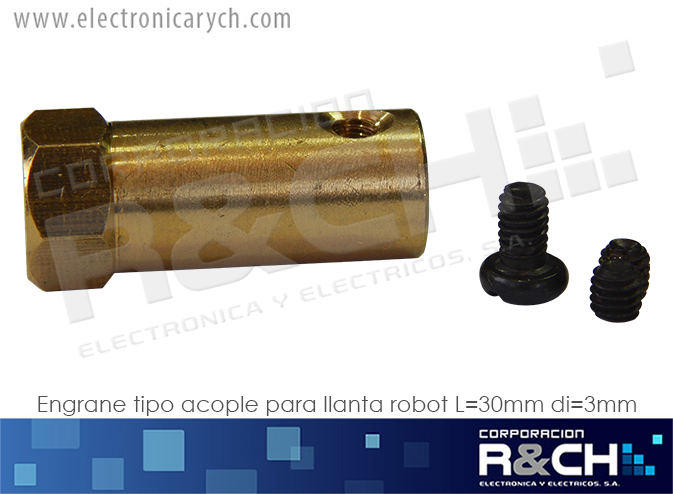 EG-30M5 engrane tipo acople para llanta robot L=30mm di=3mm