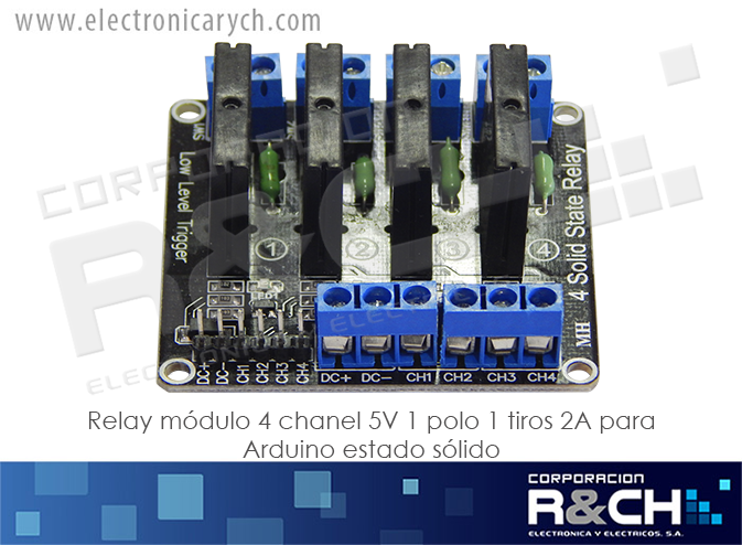 RL-4C-5/2 Relay Modulo 4 Chanel 5V 1 Polo 1 Tiros 2A for Arduino Estado Solido